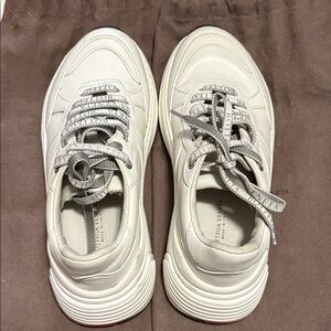Bottega Veneta Cream and Gray Sneakers